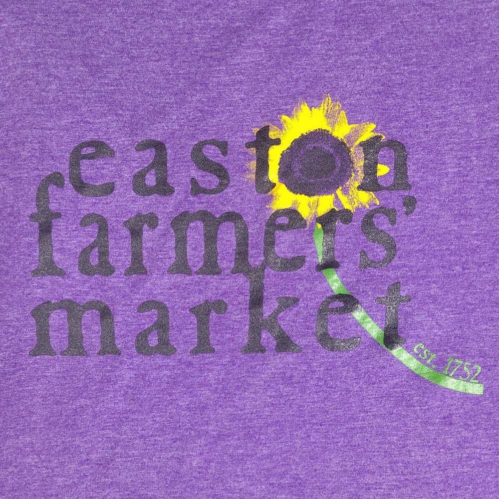 Easton Pennsylvania Farmers‎ Market T-Shirt Womens Large Purple Sunflower - Picture 2 of 10
